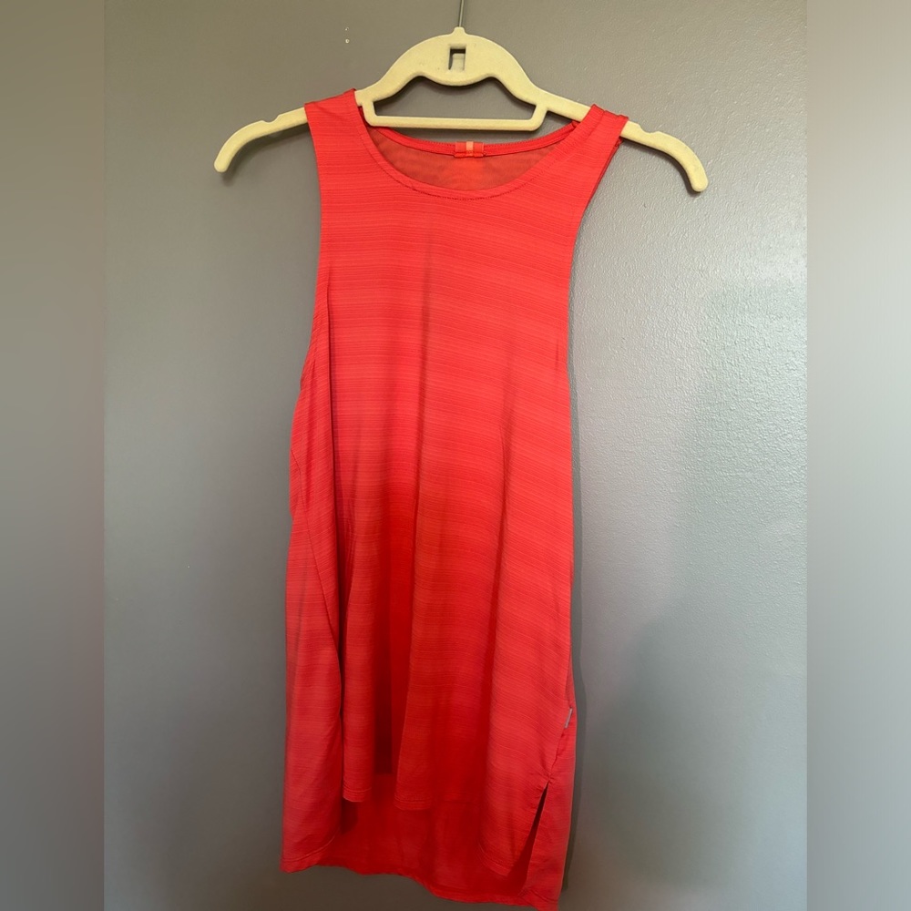 Dark peach colored workout tank.
